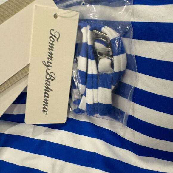 Tommy Bahama Striped Bandeau Tankini Top Sleeveless Beaming Blue Size M NWT - Picture 10 of 11